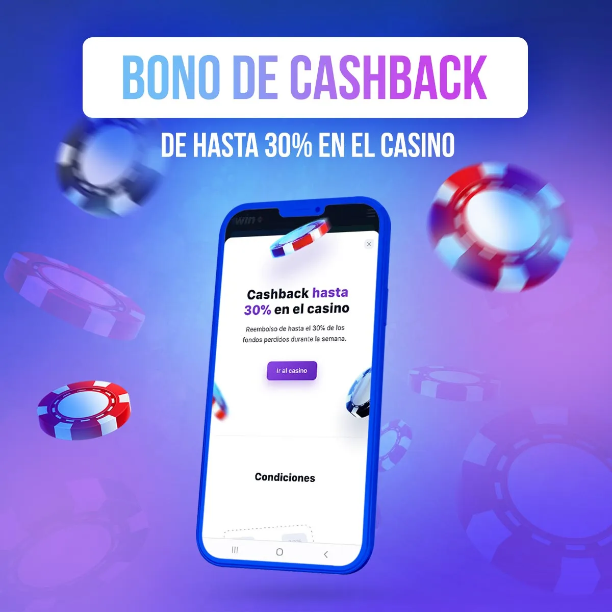 Consigue un 30% de devolución en la aplicación móvil de 1win