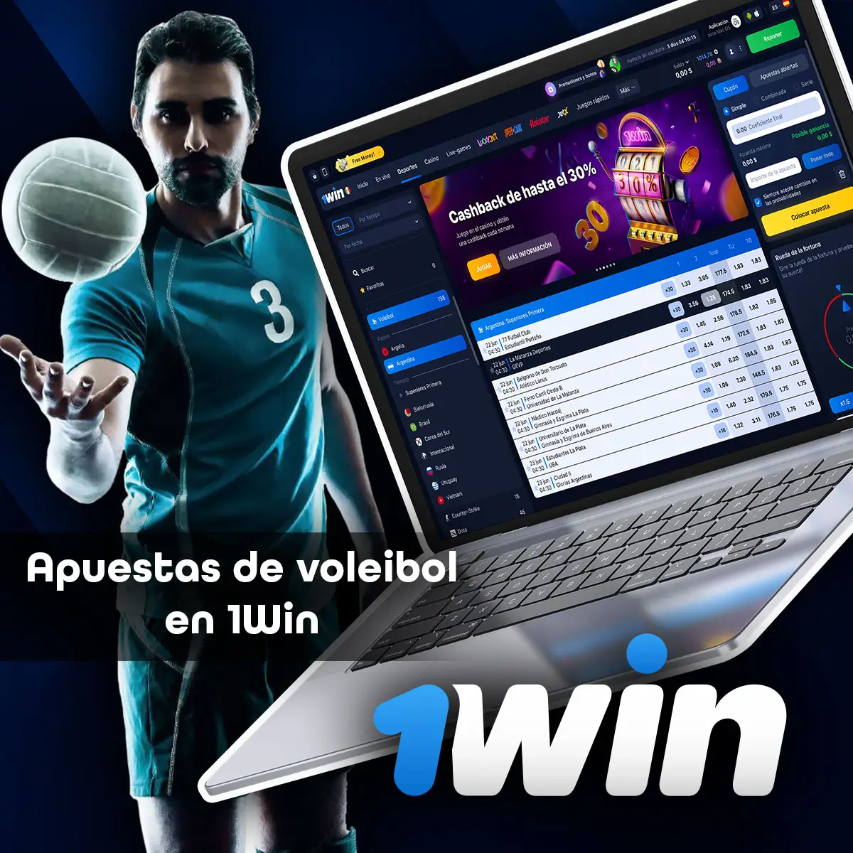 Cómo empezar a apostar en voleibol en línea en la casa de apuestas 1Win.