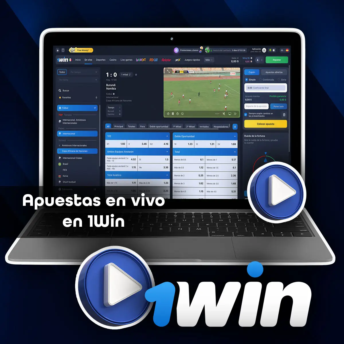 Cómo empezar a apostar en directo en 1Win