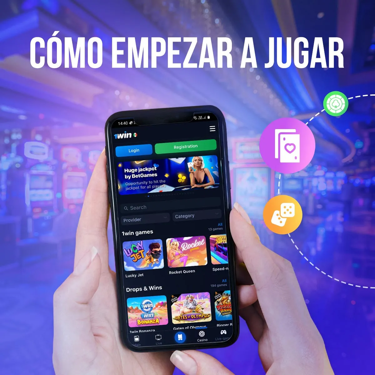 ¿Por dónde empiezo a jugar en el Casino 1win?