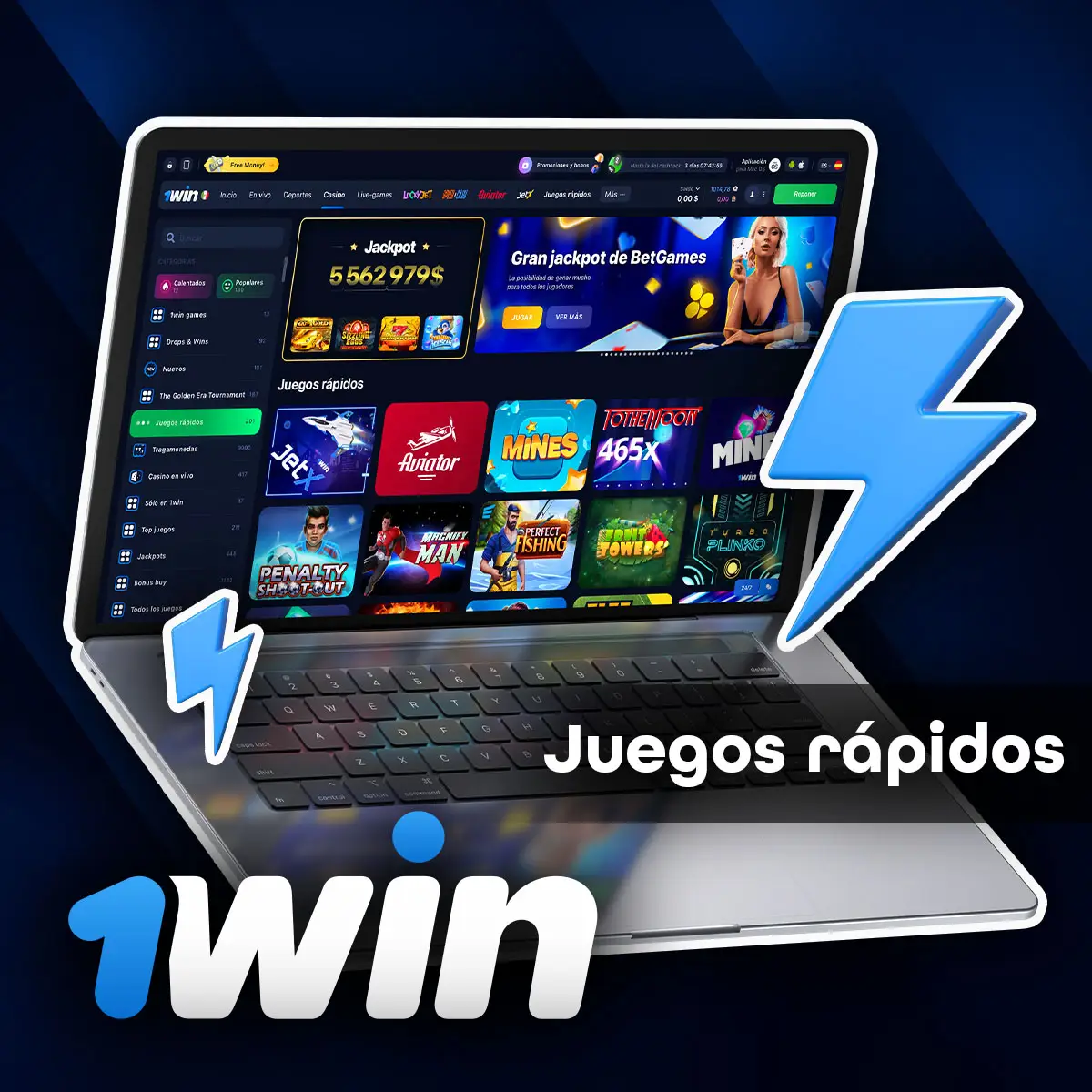 Los mejores juegos rápidos en la aplicación móvil de 1win.