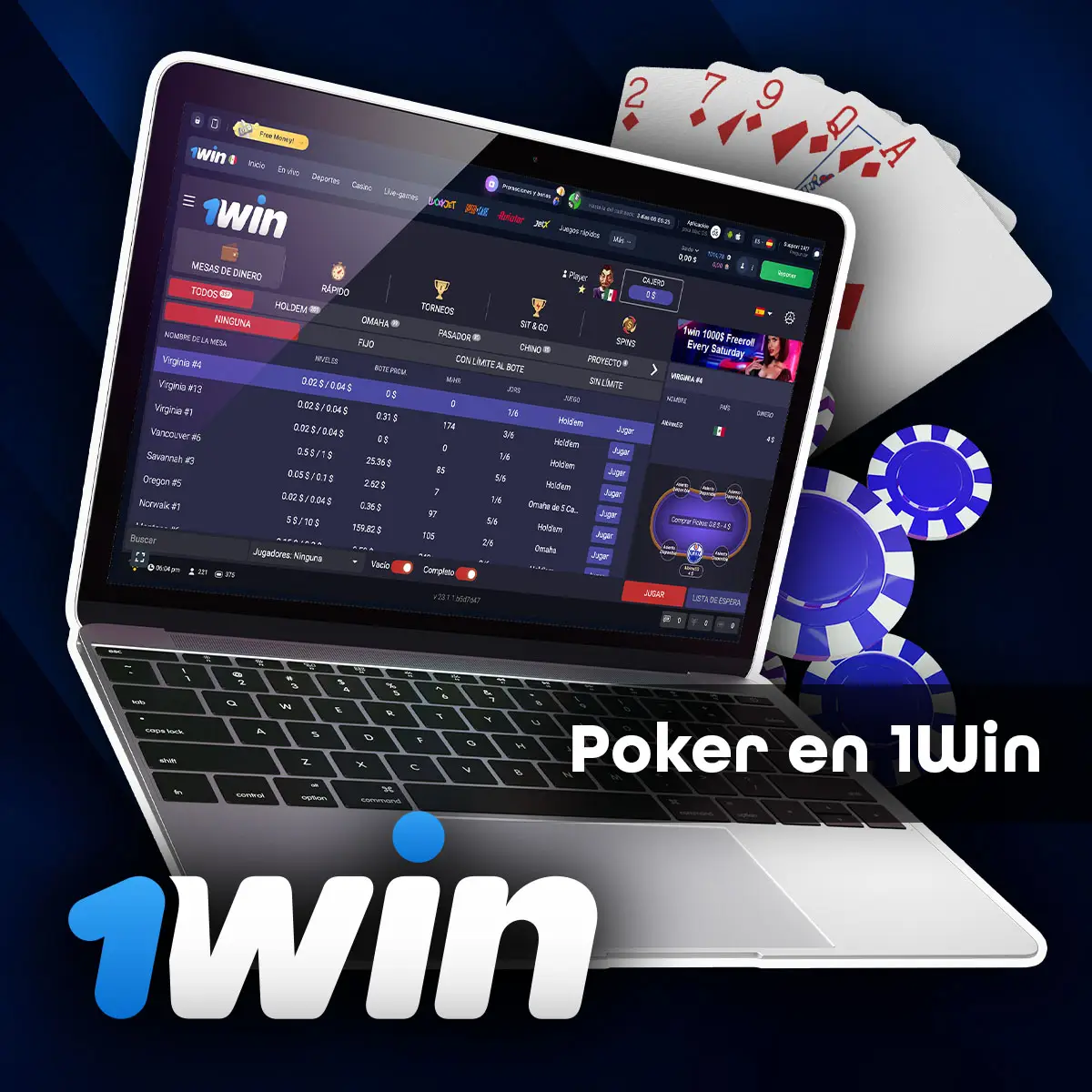 Póquer en la aplicación móvil de 1win