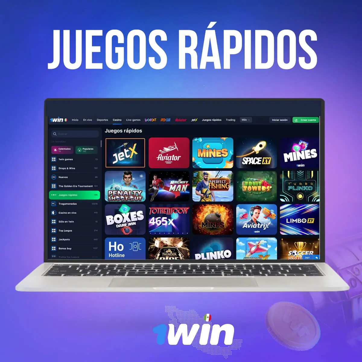 Juegos rápidos con buenas ganancias en 1win casino