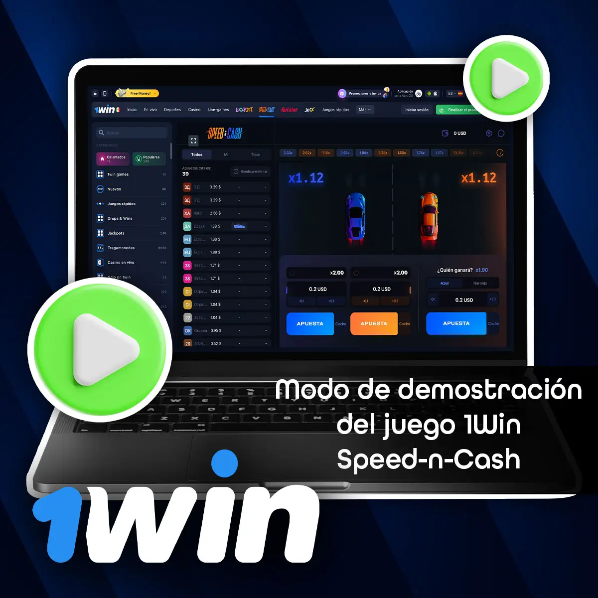 La versión demo de Speed n Cash es una buena forma de practicar tu estrategia.