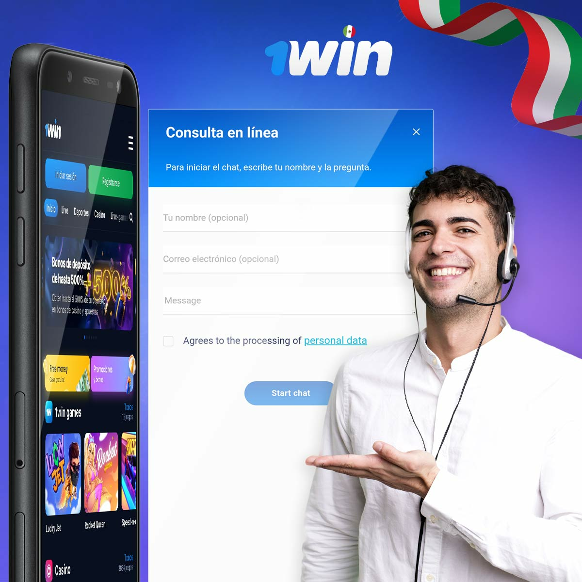 Atención al cliente inmediata en 1win