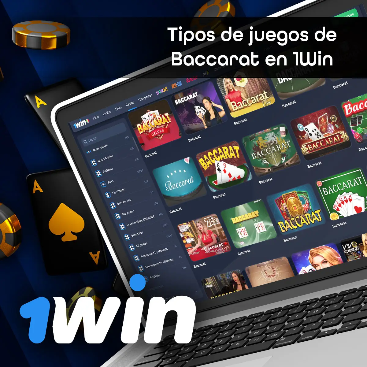 Explore las diferentes modalidades de juego de Baccarat ofrecidas en 1Win