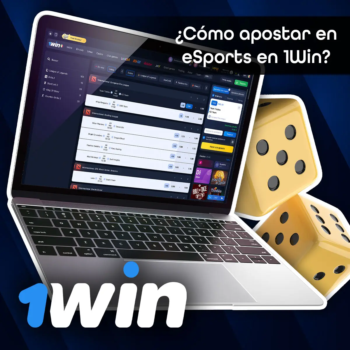 Proceso de registro para empezar a apostar en Esports en 1Win