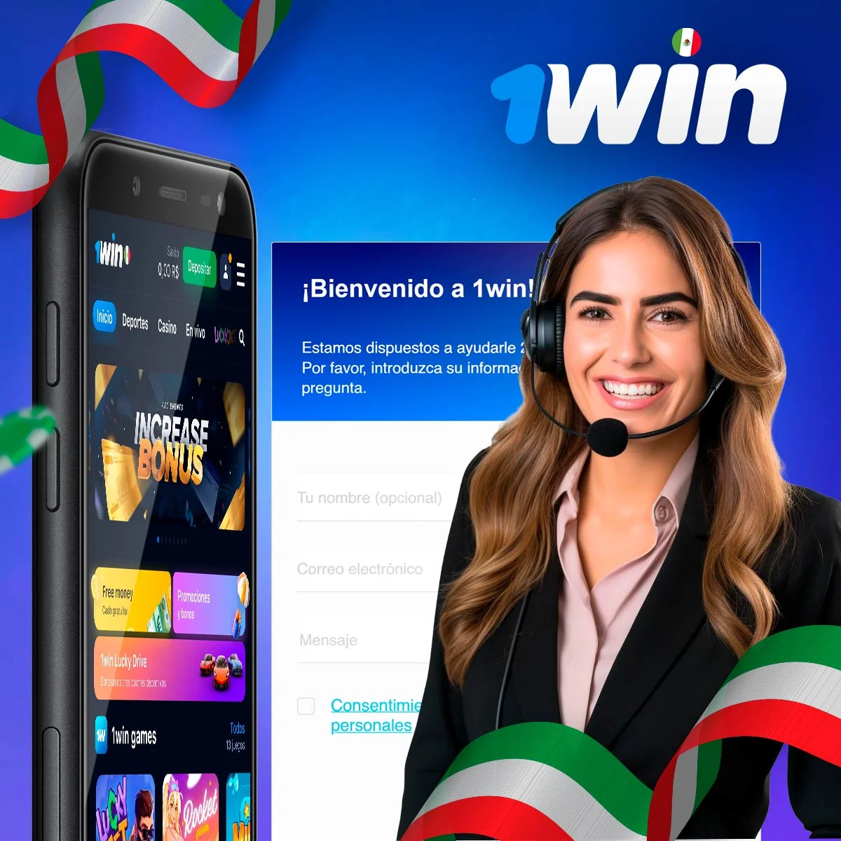 El servicio de atención al cliente en 1Win México está disponible 24/7