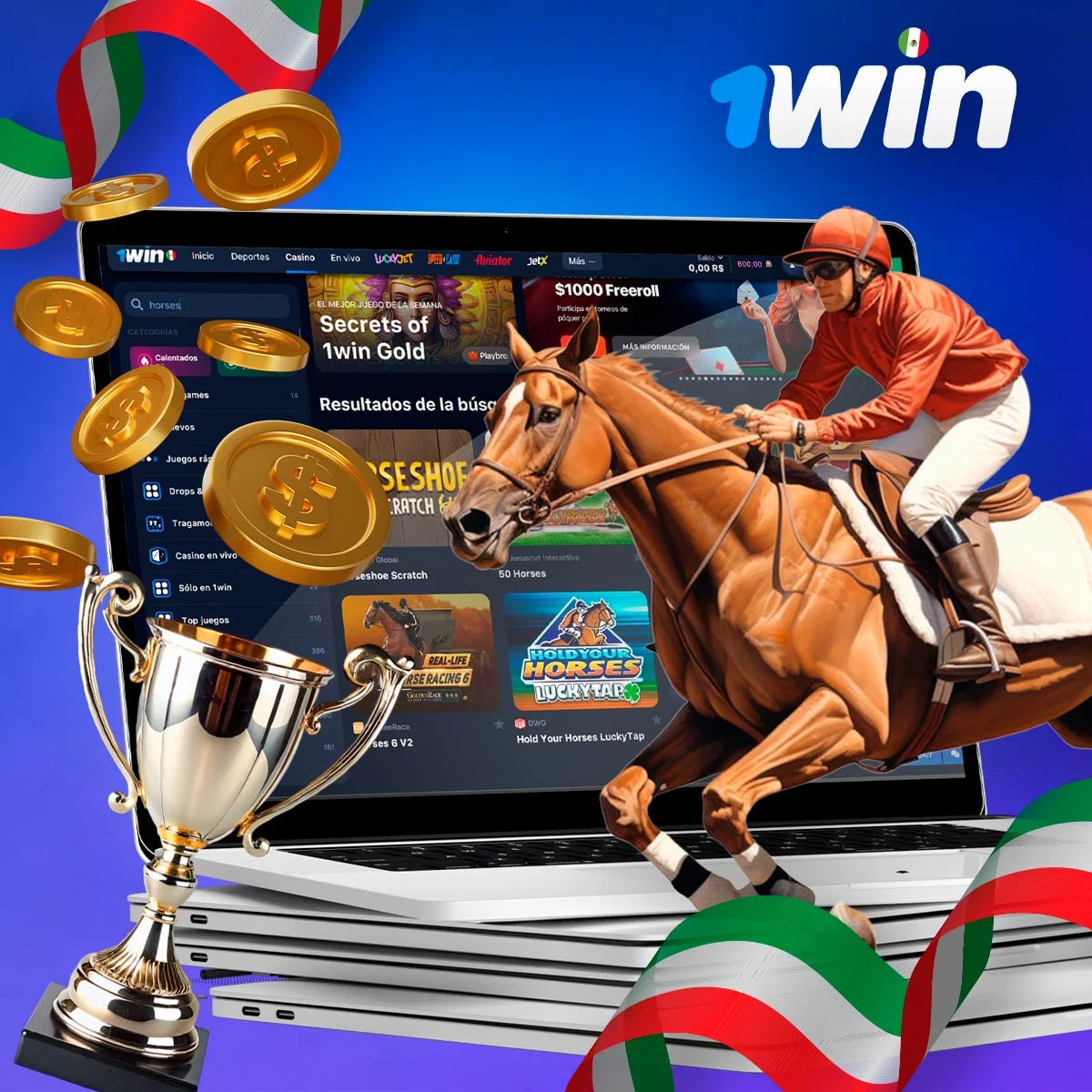 ¿Qué tipos de apuestas hípicas están disponibles en 1win México?